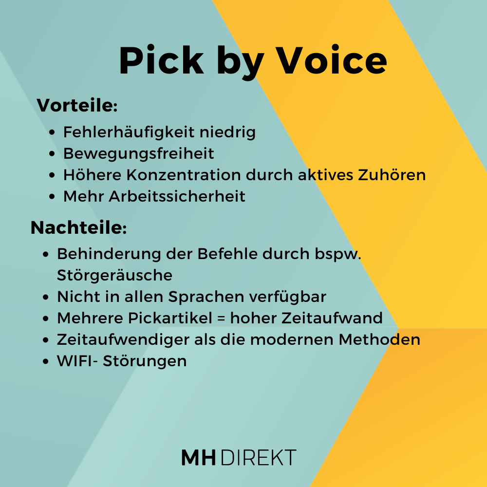 Kommissioniermethoden Pick by Voice